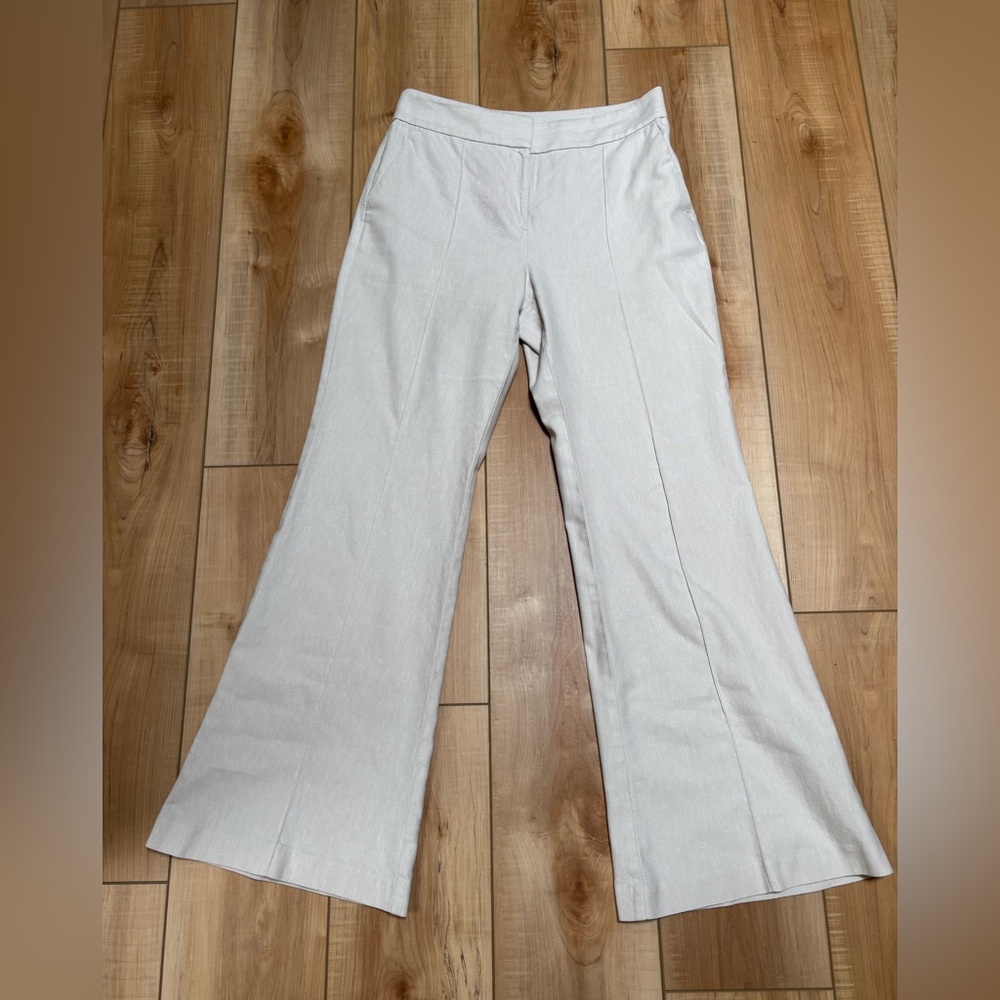 LOFT Cream Women's Flared Pants, size 4